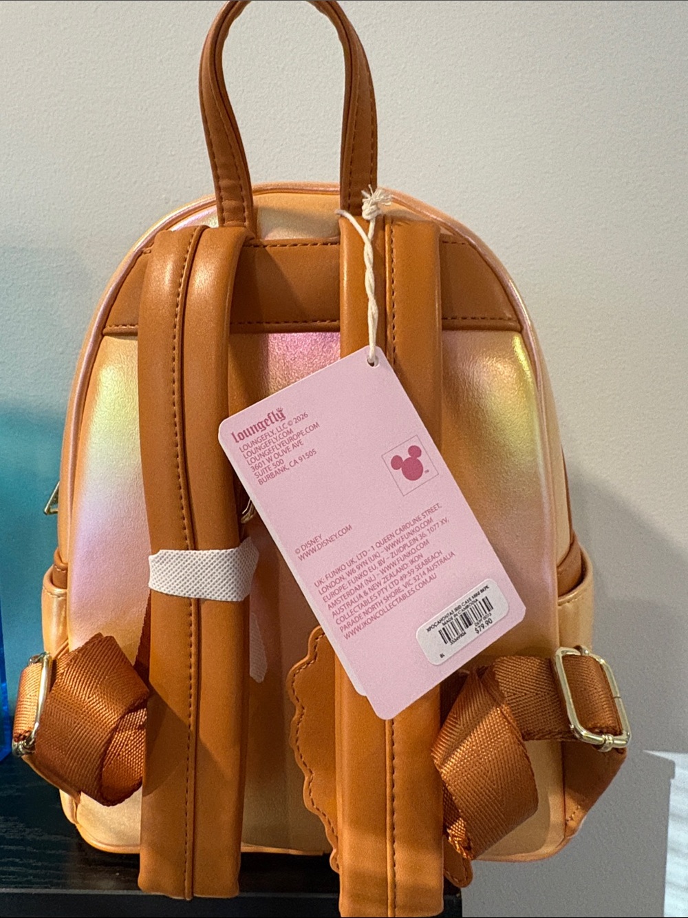 Loungefly Pocahontas Iridescent Orange Sunflower Cake Backpack - Picture 8 of 8